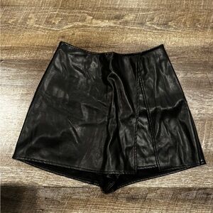 PacSun Black Leather Mini Skort